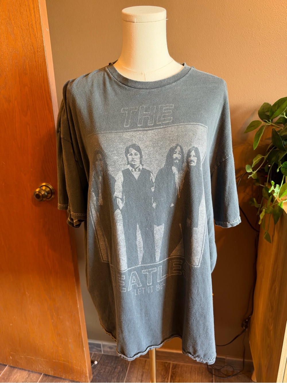 Junk Food Clothing Faded Charcoal Gray Beatles Graphic Tee